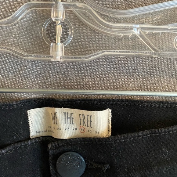 Free People We the Free Women’s Slit Jeans Black High Waisted Size 29 - Picture 7 of 9